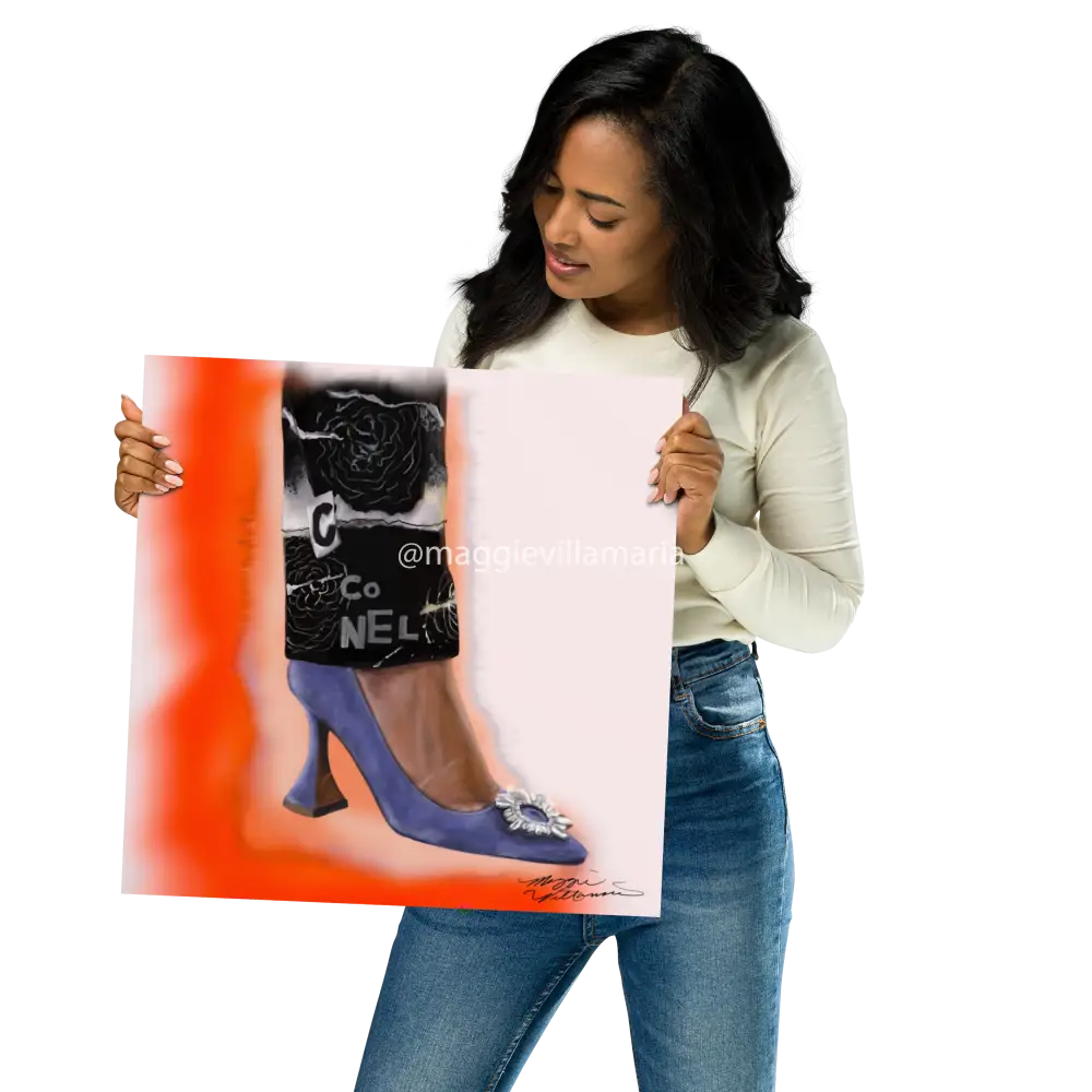 Orange Burnout Fashion Stiletto Print 16×16
