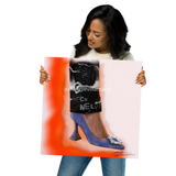 Orange Burnout Fashion Stiletto Print 18×18