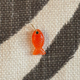 Small Orange Agate Fish Charm