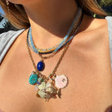 LUXE FACETED CINDERELLA BLUE OPAL NECKLACE