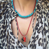 2mm round Coral Strand Necklace