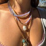 LUXE FACETED PERIWINKLE OPAL NECKLACE