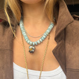 Limited Edition Aquamarine and Peacock Baroque Necklace