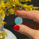 Blue Quartz Carved Coin Charm