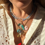 LUXE FACETED CINDERELLA BLUE OPAL NECKLACE