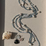 LIMITED EDITION AQUAMARINE PEARL WRAP NECKLACE