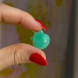 Green Chalcedony Shell Charm