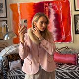 HOLIDAY LUXE HALO EARRING IN RUBY PINK