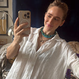 GREEN CABANA STRIPE NECKLACE