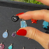 Aqua Bezel Set Charm