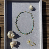 TURQUOISE AND LEMON QUARTZ BRIOLETTE NECKLACE