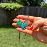 Green Chalcedony Seahorse Charm