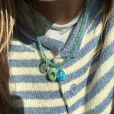 Blue Puka Gemstone Shell Charm