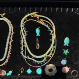 LIMITED EDITION: WHITE OPAL AND BLUE TOPAZ BRIOLETTE  NECKLACE