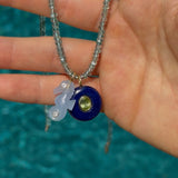 Blue Chalcedony Seahorse Charm