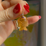 Yellow Quartz Fish Charm