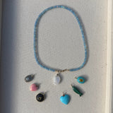 LUXE FACETED CINDERELLA BLUE OPAL NECKLACE