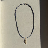Mini Wish Fish Necklace in Lapis