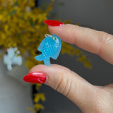 Icy Blue Fish Charm