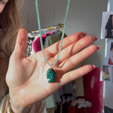Malachite Large Fish Charm