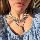 Amethyst and Pearl layering Necklace