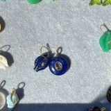 LAPIS CHARM SET: Luxe Lapis Coin Charm and Puka Shell