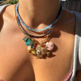 LUXE FACETED CINDERELLA BLUE OPAL NECKLACE