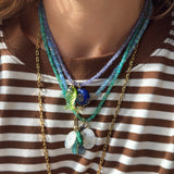 LUXE FACETED CINDERELLA BLUE OPAL NECKLACE