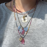 Aqua Chalcedony Heart Charm