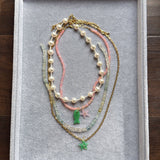 LUXE FACETED PEACH OPAL NECKLACE