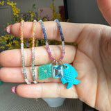 Aqua Bezel Set Charm