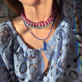PURPLE CABANA STRIPE NECKLACE