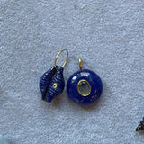 LAPIS CHARM SET: Luxe Lapis Coin Charm and Puka Shell