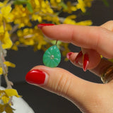 Green Teardrop Charm