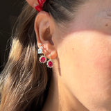 HOLIDAY LUXE HALO EARRING IN RUBY PINK