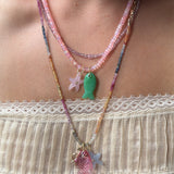 LUXE FACETED PEACH OPAL NECKLACE