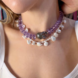Limited Edition Amethyst and Baroque pearl Necklace