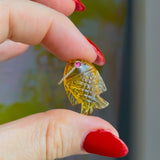 Yellow Quartz Fish Charm