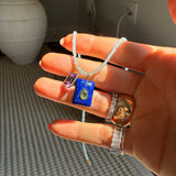 Lapis Rectangle Bubble Charm