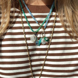 LUXE FACETED CINDERELLA BLUE OPAL NECKLACE