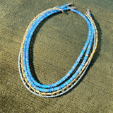 LUXE FACETED CINDERELLA BLUE OPAL NECKLACE