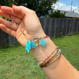 Blue Quartz Diamond Charm