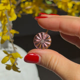 Pink Quartz Carved Coin Charm