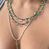 TURQUOISE AND LEMON QUARTZ BRIOLETTE NECKLACE