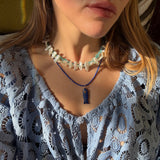 LIMITED EDITION - AQUA AND PEARL BEACH NECKLACE