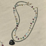 KALEIDOSCOPE MOONSTONE AND MULTI BRIOLETTE NECKLACE