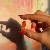 Small Orange Agate Fish Charm