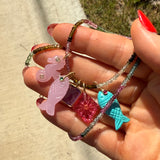 Rose Quartz Seahorse Charm