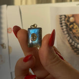 Labradorite Rectangle Dome Charm