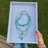 Green Chalcedony Shell Charm